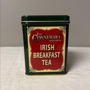 Connemara Kitchen Irish Breakfast Tea Tin Green Metal Storage